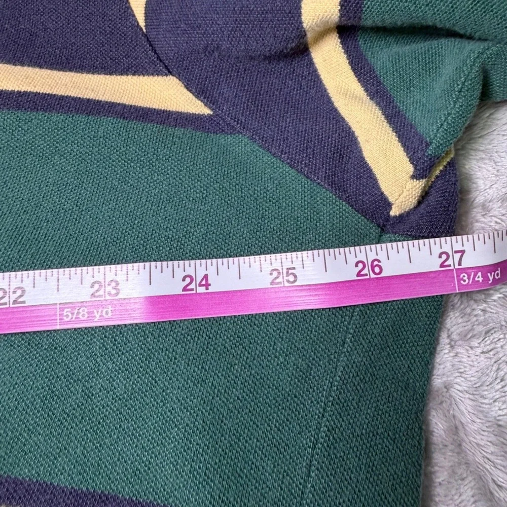 Vintage Polo Ralph‎ Lauren BIG Mens Size 2XL Polo Shirt Green Striped Pique USA